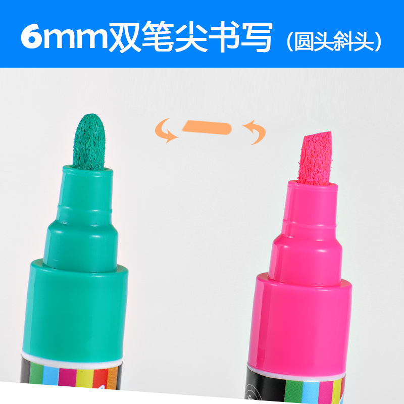 Liquid Chalk Marker Led Light Board Pen Erasable Kidsren's Marker Small Blackboard Pen Colorful Highlighter Pen
