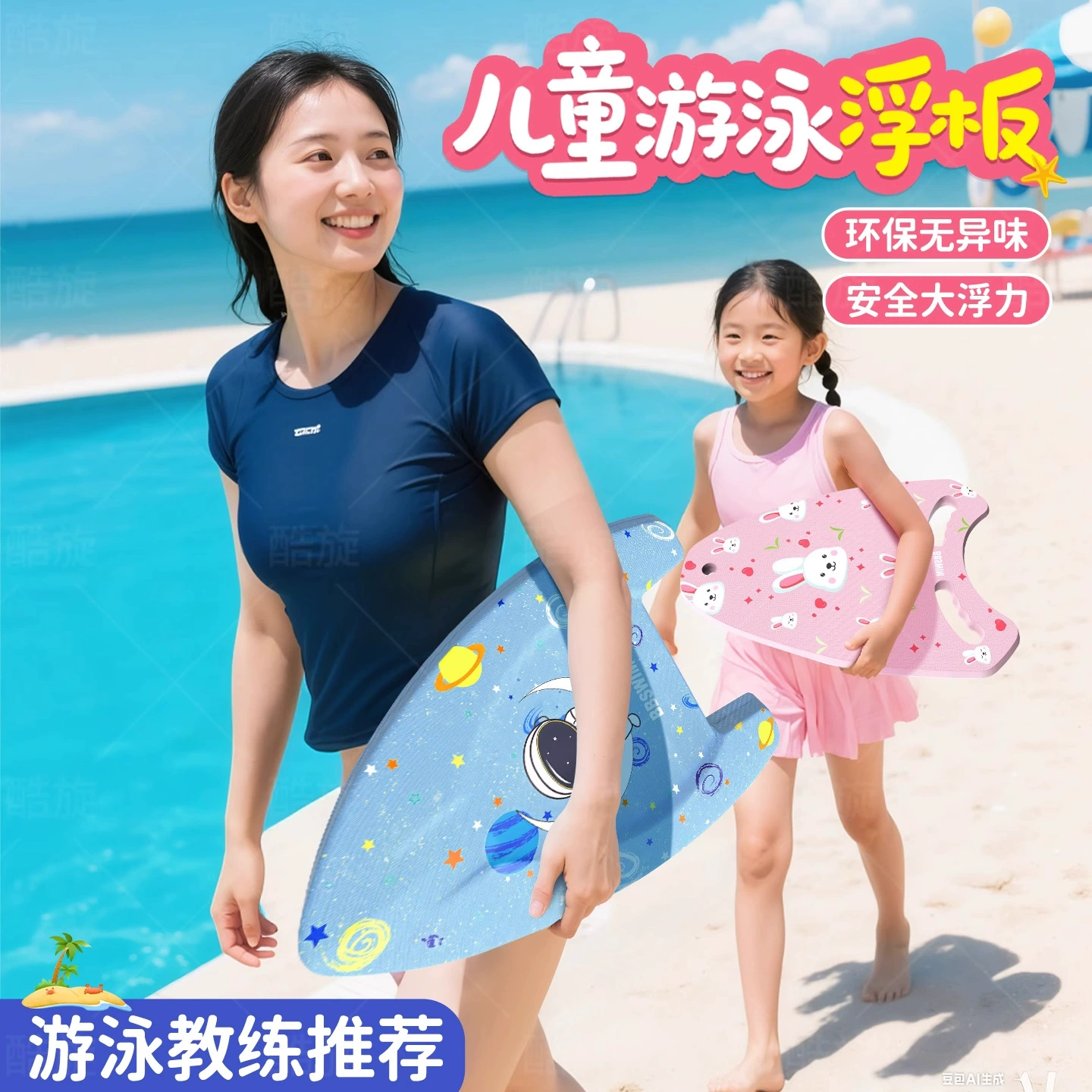 Доска для плавания для взрослых и детей, вспомогательный инструмент для плавучей доски, оборудование для начинающих с задним плавучим устройством, инструмент для большого плавучести, доска для брызг.