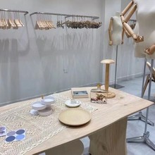 新款花艺工作台北欧实木工作桌展示桌包花桌子北欧花店陈列桌