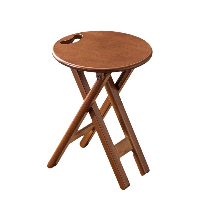 Taburete redondo plegable, silla de comedor simple para el hogar, mesa de bar, taburete pequeño, banco alto, ocio al aire libre, pequeño caballo portátil