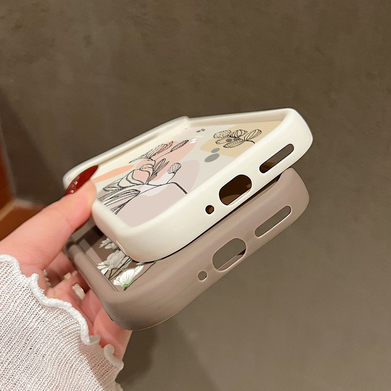 INS风适用谷歌Pixel9Pro白玉兰花手机壳7PRO 8A线条花朵防摔保套|undefined