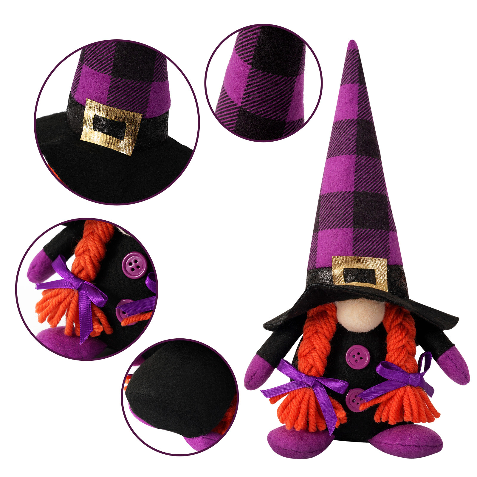 Halloween muñeca sin rostro murciélago muñeca de pie fantasma Festival de Halloween decoración adornos traje