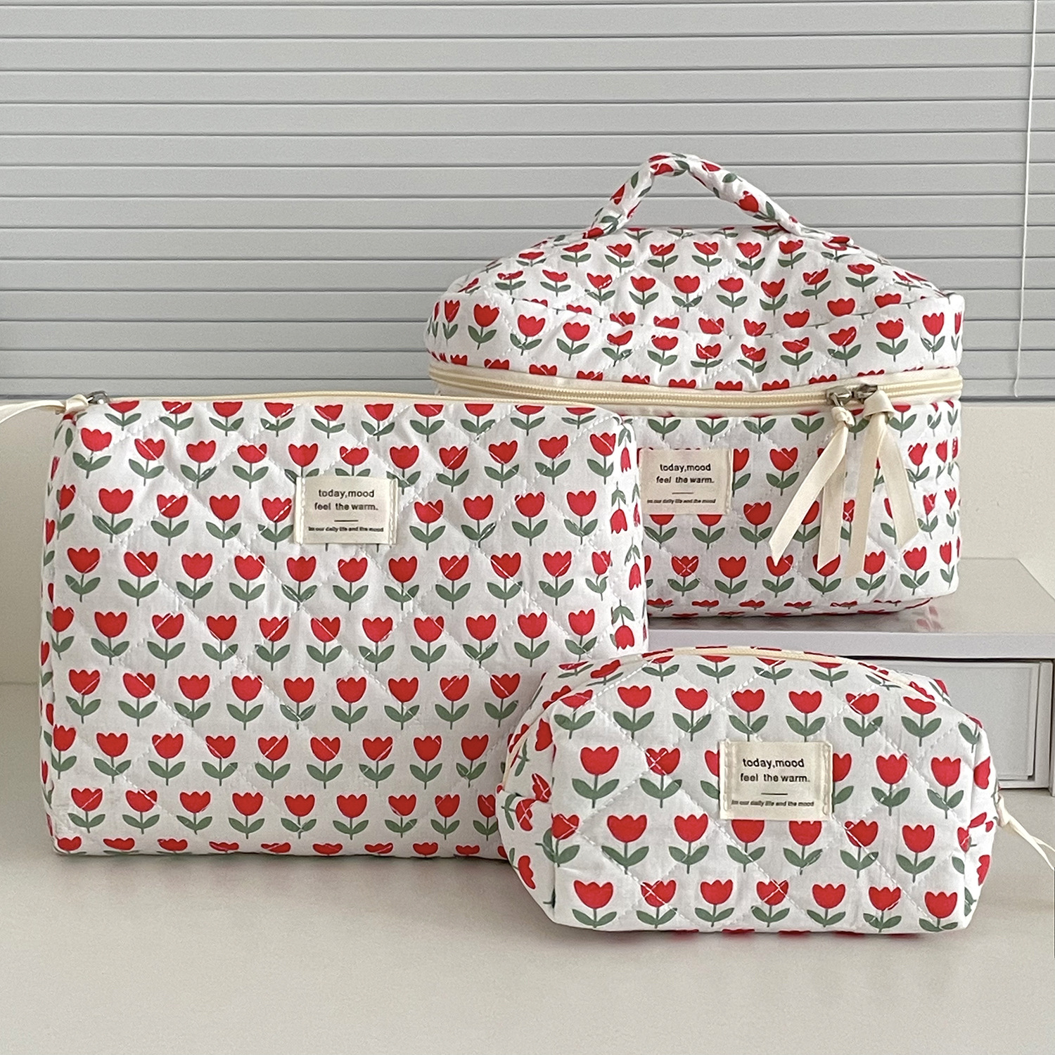 Classic Style Style Classic Style Flower Polyester Sewing Thread Square Makeup Bags