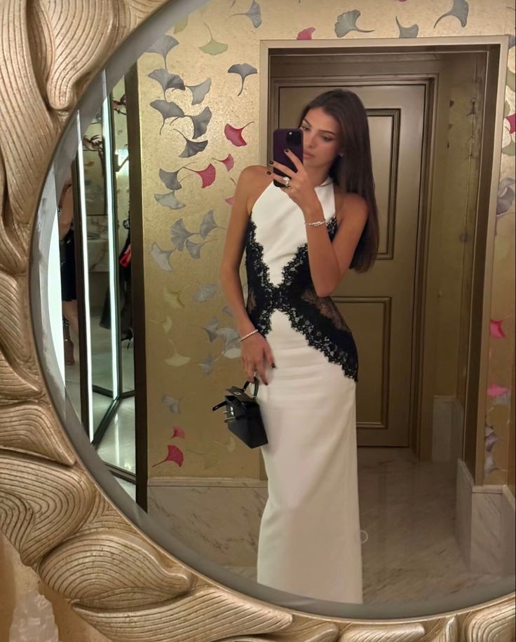 Women's Sexy Lace Panel Hollow Out Halter Backless High Slit Bodycon Maxi Dress – Elegant Summer Gown 2026_ecoleips.com