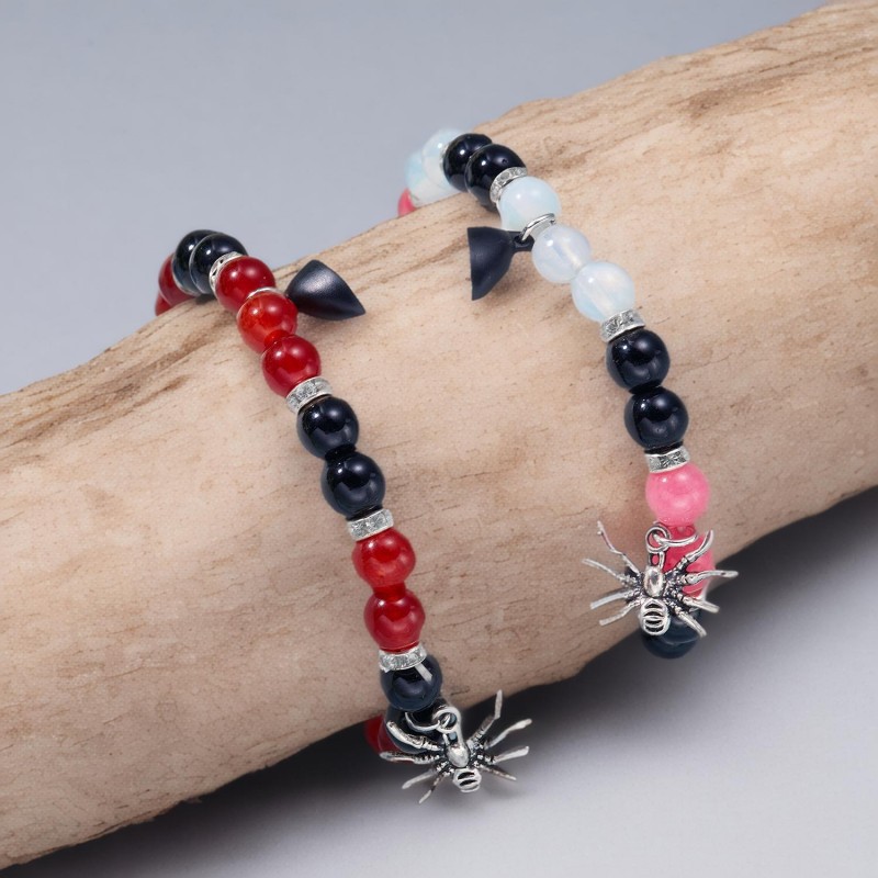 Joyería de Halloween transfronteriza Venta caliente araña amor succión magnética pareja elástica pulsera joyería
