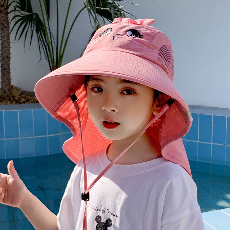 Children's dinosaur hat Summer boys' Bucket hat Sun hat girls' outdoor sun protection hat big brim