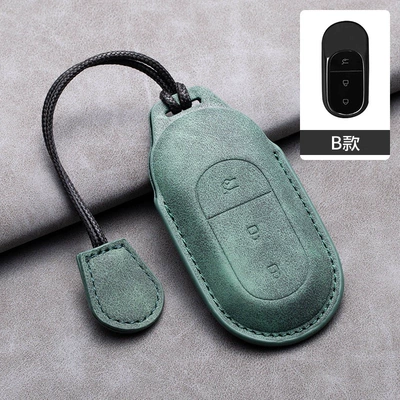 key pouch car interior modification – Car key bag - zero-run-model-b-olive-green-leather-strap