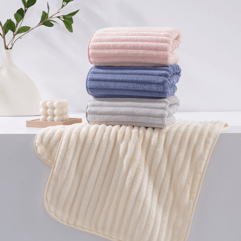 Toallas de barra de caramelo para el hogar que el algodón absorbe agua no pierde cabello para baño de parejas de coral toallas suaves para la piel