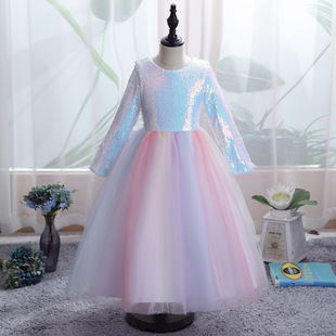 Großhandel Kinder Regenbogenfarben Netz Gaze Kleid Nihaojewelry display picture 1