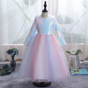 Vente En Gros Robe De Gaze En Filet De Couleur Arc-en-ciel Pour Enfants Nihaojewelry display picture 1