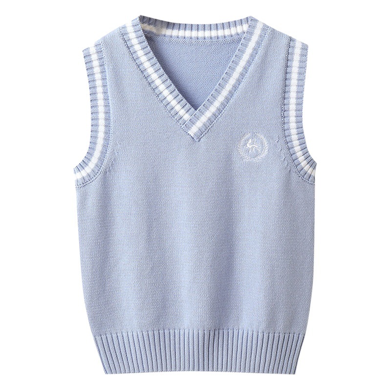 Children's Vest Spring and Autumn Style Kindergarten and Primary School Uniforms Boys Pullover College Style Sweater Girls Knitted Vest