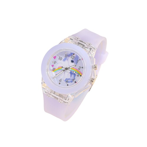 Children's watch kindergarten little girl electronic watch toy watch rainbow light-up little princess internet celebrity shiny watch
