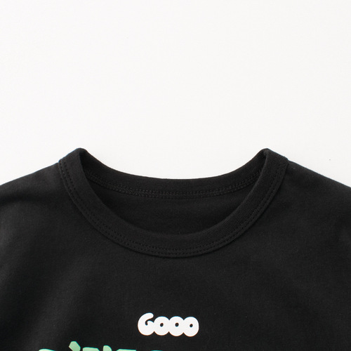 27kids Children's Short Sleeve T-Shirt for Boys - Summer New Arrival Baby Clothes with Dinosaur Print - Drop Shipping