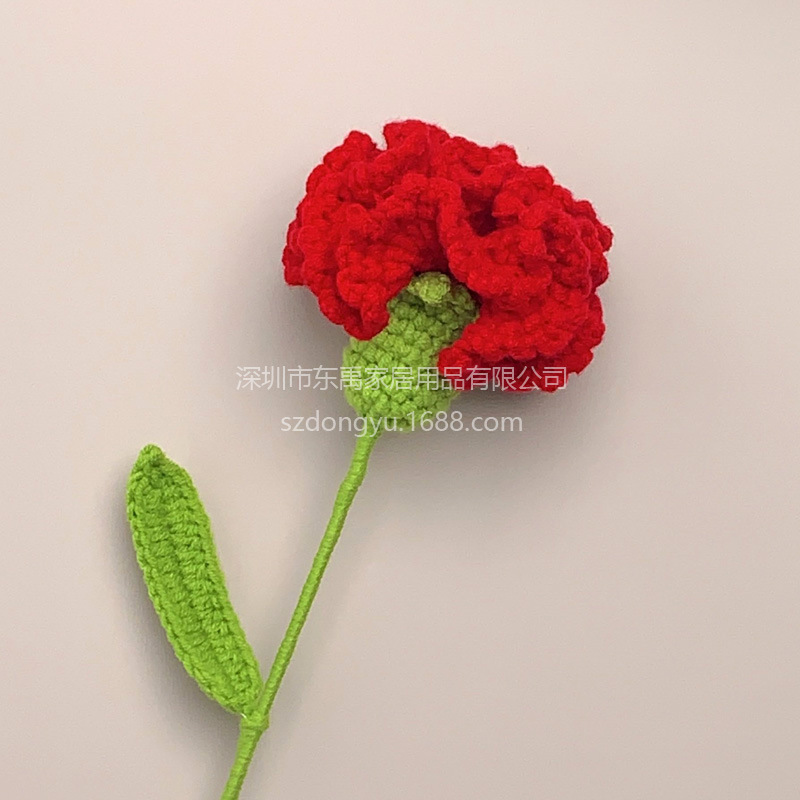 玫瑰花编织花束假花手工钩针仿真花毛线花朵成品情人节教师节礼物|undefined