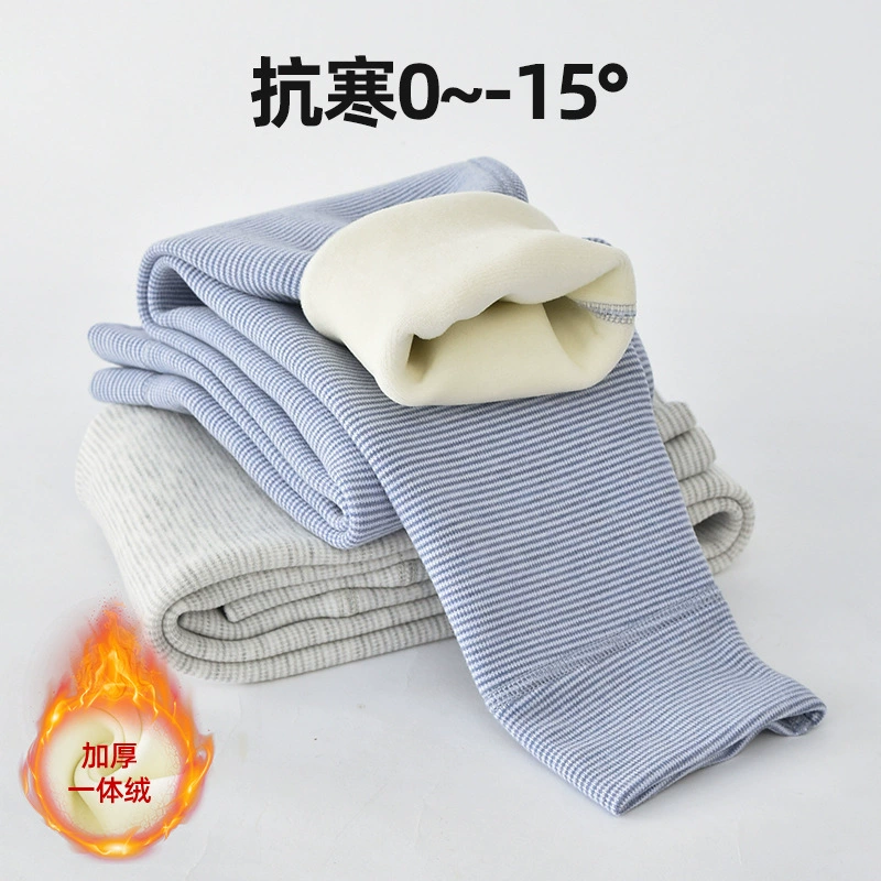 Детские термоштаны с флисовой подкладкой, утолщенные леггинсы для мальчиков, осенние штаны для девочек, необходимая школьная форма для детей среднего и старшего возраста, нижнее белье, хлопковые штаны.