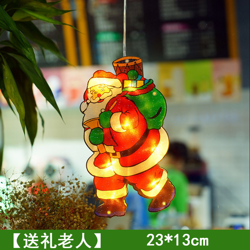 跨境圣诞老人麋鹿led灯串圣诞节装饰灯圣诞树橱窗布置挂牌灯串|undefined