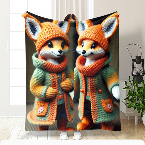 Amazon Digital Single-Sided Printed Plush Throw Blanket Custom Thick Nap Time Student Dorm Office Air Conditioner Blanket