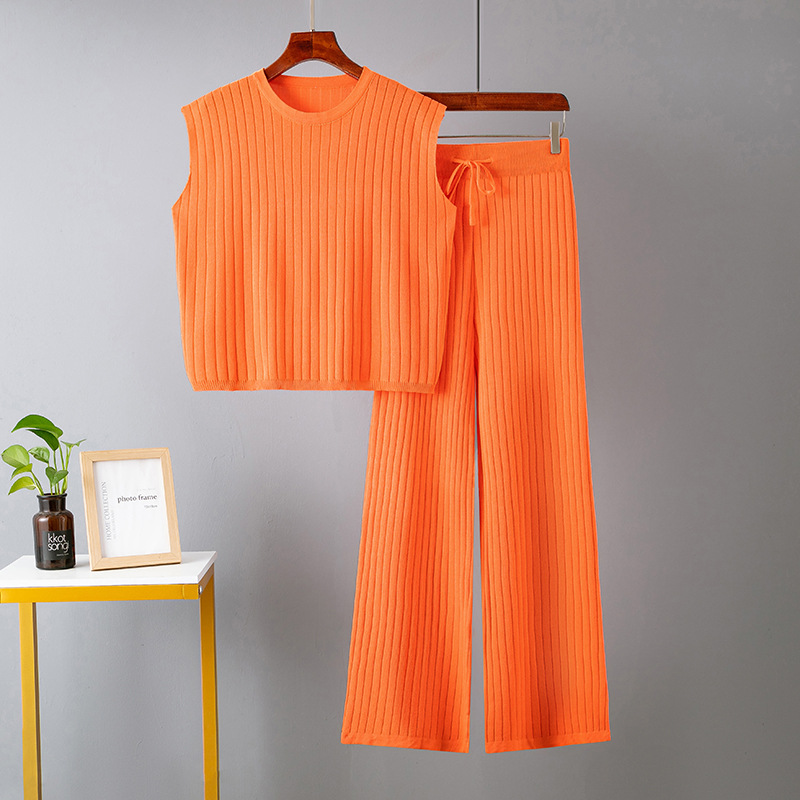 420g Weight Sleeveless Sleeve Length Ice Silk, Viscose Fabric Type Leisure Suit Sets Type Office, Outdoor, Daily Occasion Round Neck Neckline -1 Function Loose Fit Type Solid Color Pattern Summer Season Women's Gender Casual, Basic, Simple Style Style Office Outdoor Daily Women's Casual Basic Simple Style Solid Color Ice Silk Viscose Leisure Suit Pants Sets 21