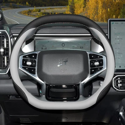 Steering wheel cover Cover - jietu-double-d-type-special-black-and-white-default