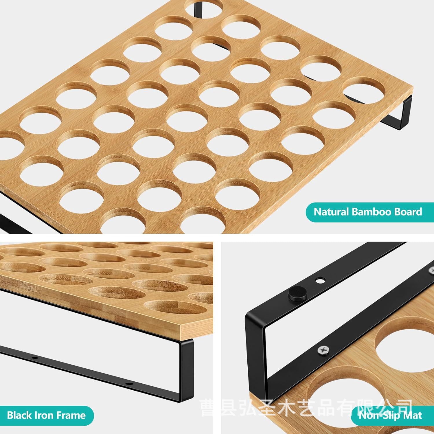 Nuevo producto transfronterizo Soporte de almacenamiento de cápsulas de café combinado con hierro y madera Base de máquina de café Soporte de cápsulas de café de 35 cápsulas