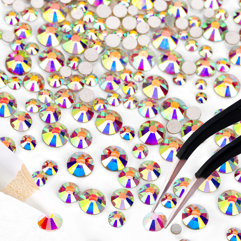 1 Set Quantity Rhinestone, Glass Material Modern Style Irregular Rhinestone Glass Nail Tools Nail Decoration Accessories 1 Set