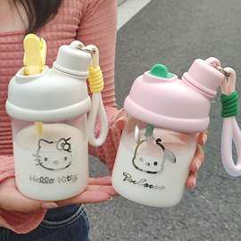 2024新款网红爆款杯子ins高颜值便携防摔双饮杯潮流透明可爱韩式