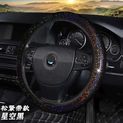 Steering wheel cover: Four Seasons GM steering - xsm-no-inner-ring-flash-gold-star-black-38cm
