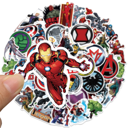 Decorate your suitcase with 50 Marvel Iron Man, Hulk, and Avengers stickers DIY Waterproof Decal Cross-border