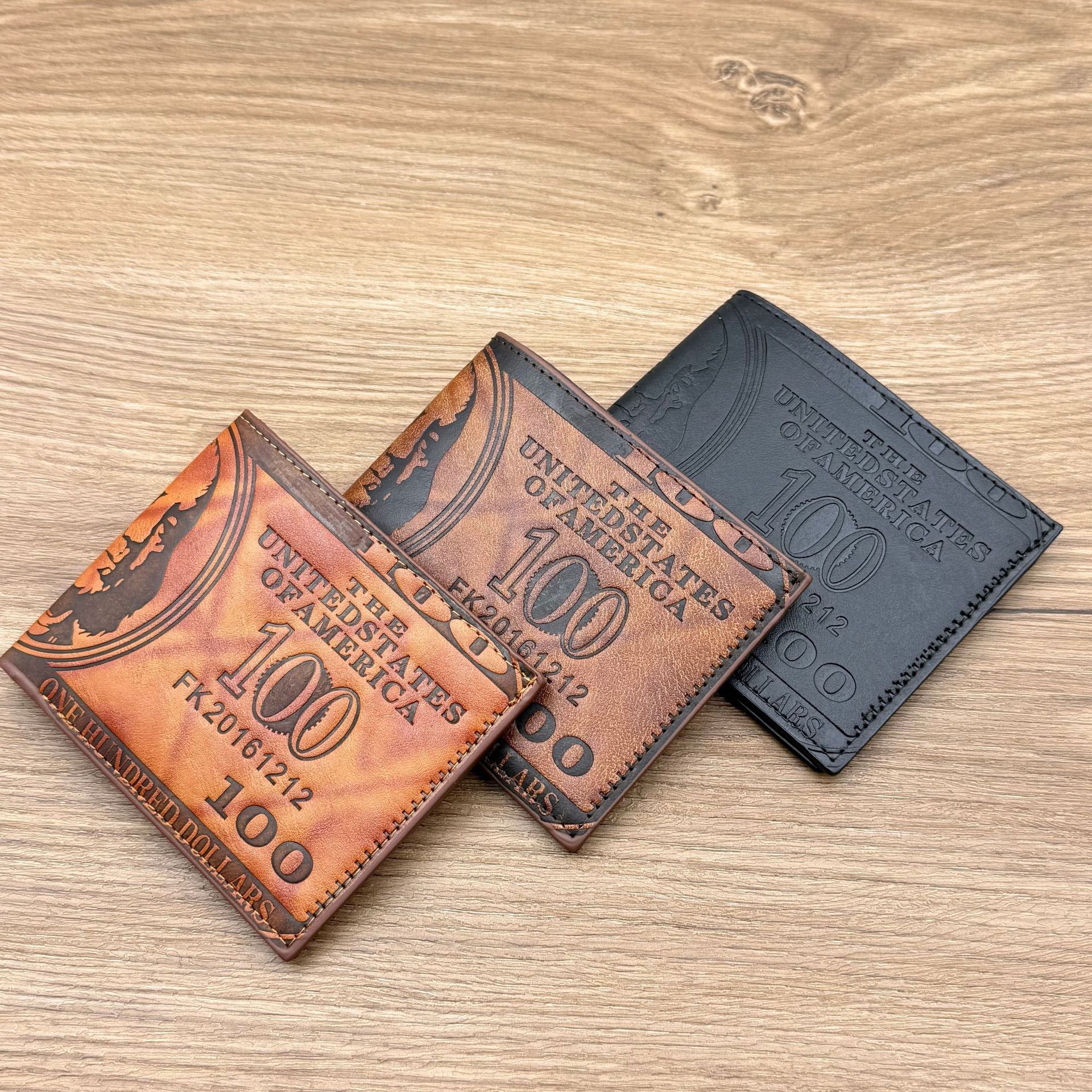 Cross-Border Wallet Men's Short Style 80% off Multi-Card Slot Leather Wallet Direct Supply from Manufacturer European and American Retro Personalized Dollar Bill Wallet