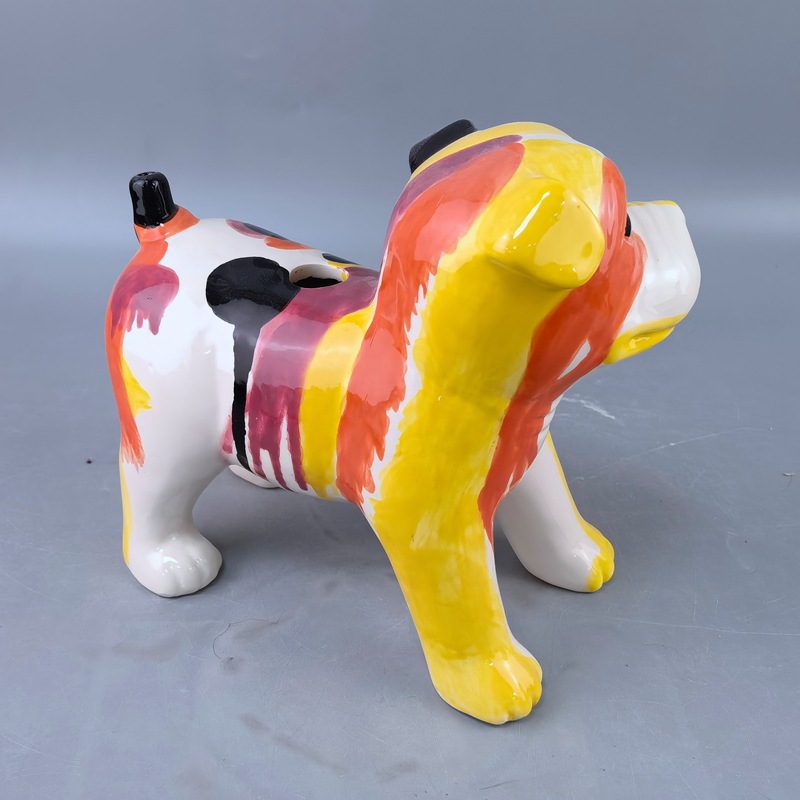 Nórdico colorido perro de estilo de cerámica perro de estilo