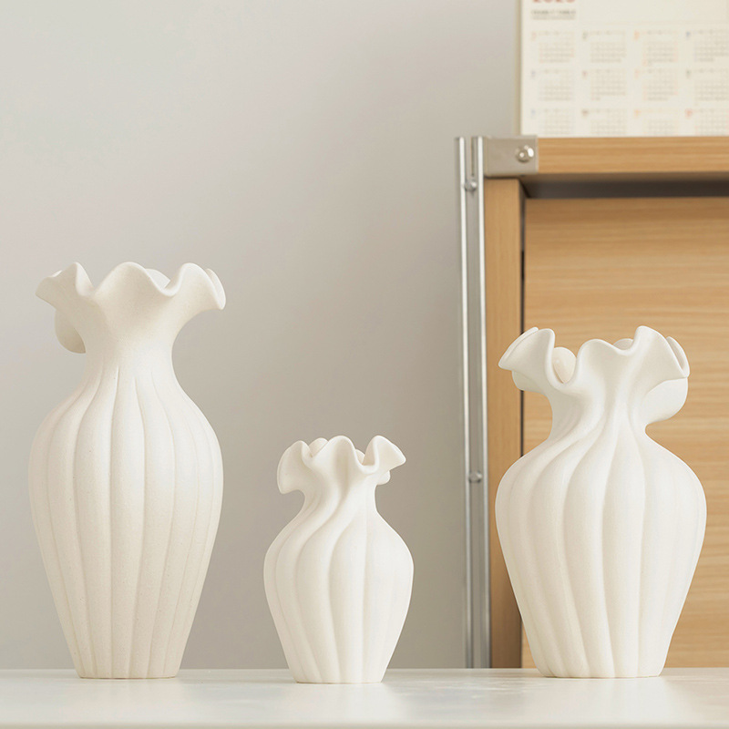 Ceramic Vase Living Room Flower Arrangement Decorative Flower Pot Home Desktop Artificial Flower Personalized Office Ornaments Cross-Border Wholesale