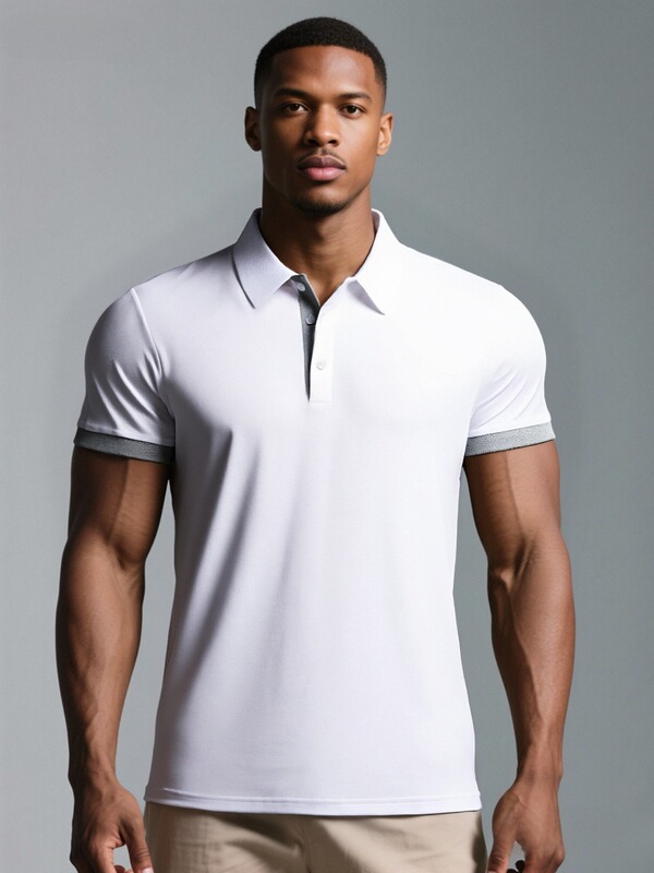 8603 European Size Cross-Border Popular Short-Sleeved Polo Shirt (Bulk, No Packaging Bag) White Gray Black Burgundy