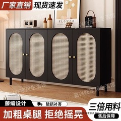藤编鞋柜家用门口阳台复古玄关靠墙储物柜入户客厅收纳