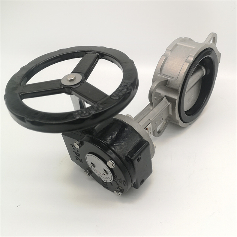 D371x-16P DN100 200 涡轮不锈钢阀板304阀体橡胶对夹