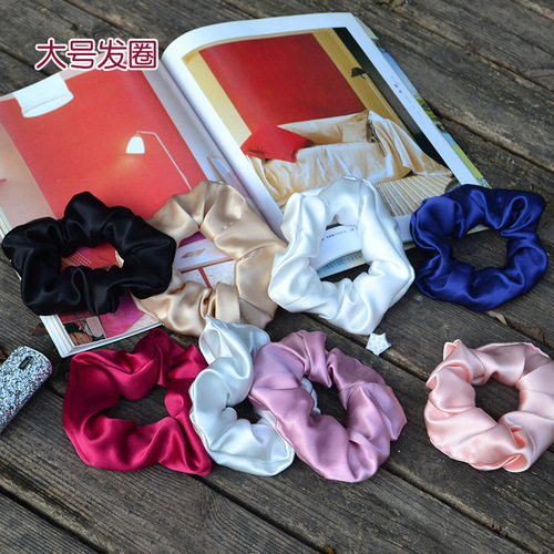 19 Mumi silk hair ties cross-border new product head flower mulberry silk hair tie headband large intestine ring manufacturer wholesale