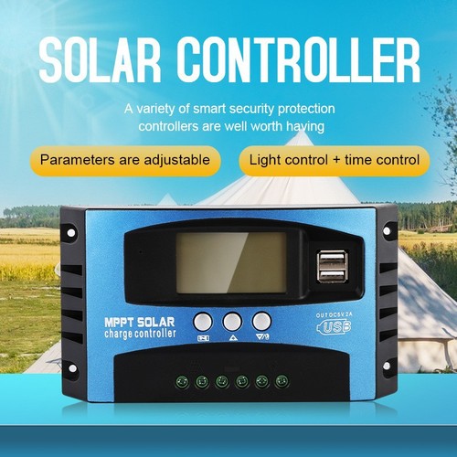 Solar Panel Controller MPPT 12V 24V Charging Controller Dual USB DC Rechargeable Lithium Battery