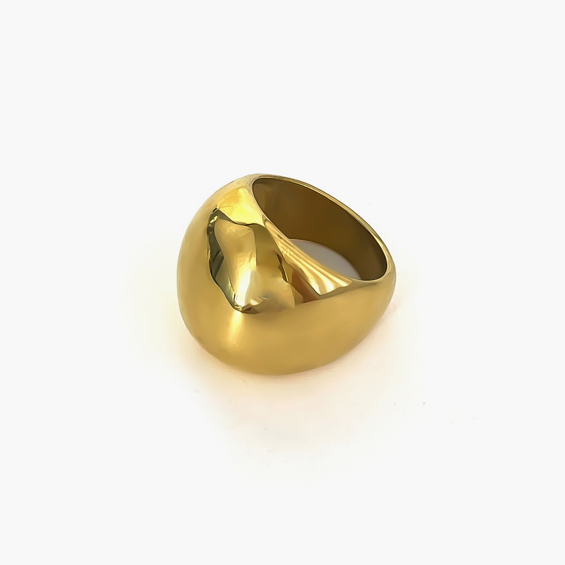 Women's Gender 18K Gold Plated 316L Stainless Steel Geometric Waterproof Non Tarnish Surgical Steel Simple Style Streetwear Rings For Women's