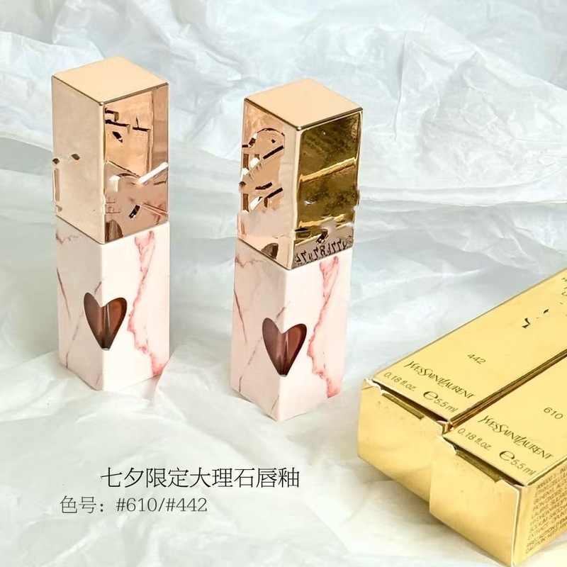 跨境大牌杨树林七夕限定爱心442口红圣家情人节大理石610唇釉|undefined