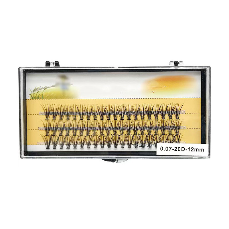 Pestañas postizas de pelo de flor fundida en caliente transfronterizas, tres filas de autoinjerto, múltiples capas tridimensionales, cómodas, suaves, pestañas grandes, mujeres