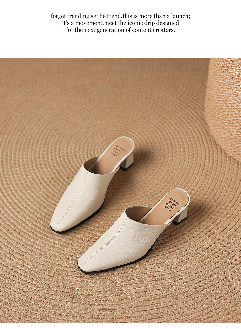 Giày sandal cao gót nữ hở mũi da bò gót thô 5 cm — đen chi tiết 18