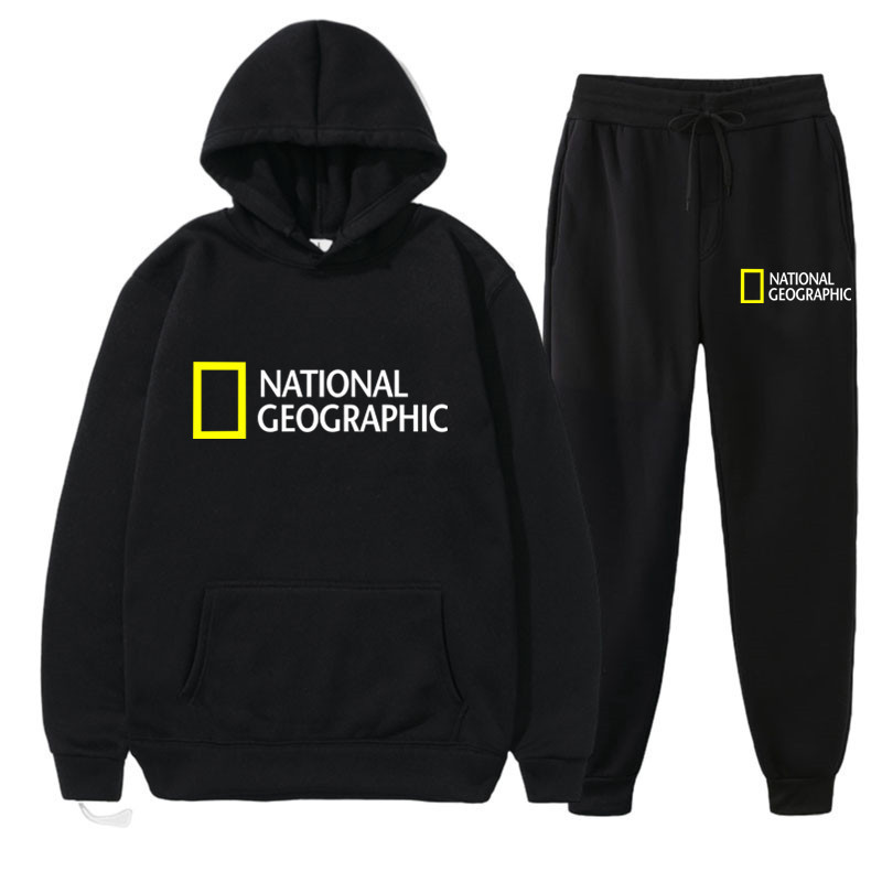 National Geographic Channel NATIONAL GEOGRAPHIC Sports suit Men's Spring and Autumn Two-Piece Set