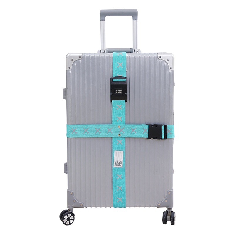Two-piece Cross luggage belt suitcase binding belt luminous luminous packing belt password belt detachable one-word belt