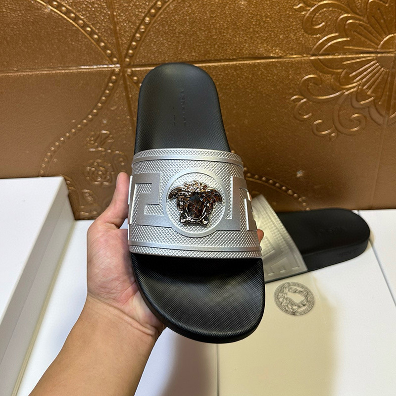 Large Size Slide Slippers for Couples, High-End Metal Beauty Head Design, Beach Flip-Flops, Singapore, Cambodia, Vietnam Sandals