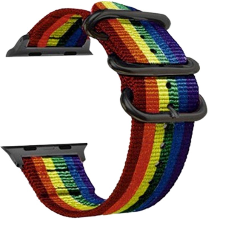 18 colores de doble capa engrosada 3,0 anillo de vaca correa de lona de nylon suave para Apple 1234567 generación