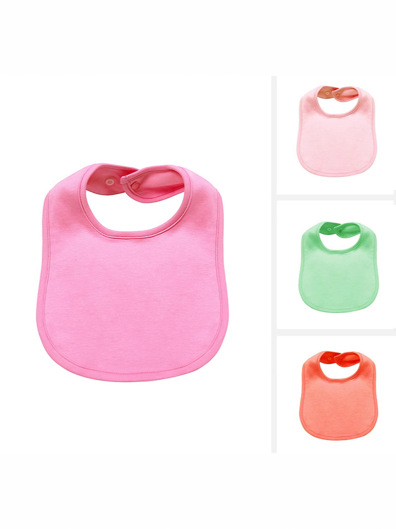 Children's solid color double-layer eating bib for new born