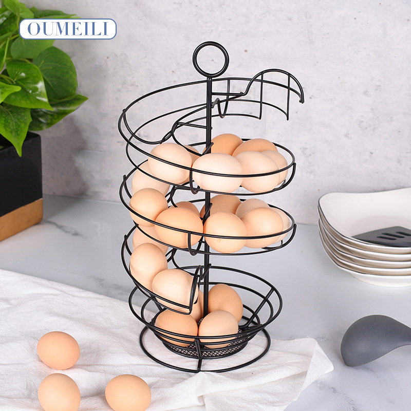 步步高带碗鸡蛋架 可手提厨房食材整理收纳篮 跨境批发家用鸡蛋架