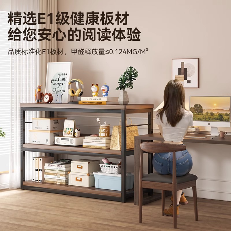 Estante de piso simple multicapa pequeño estante de biblioteca dormitorio junto al escritorio de la pared integrado estante de almacenamiento de oficina