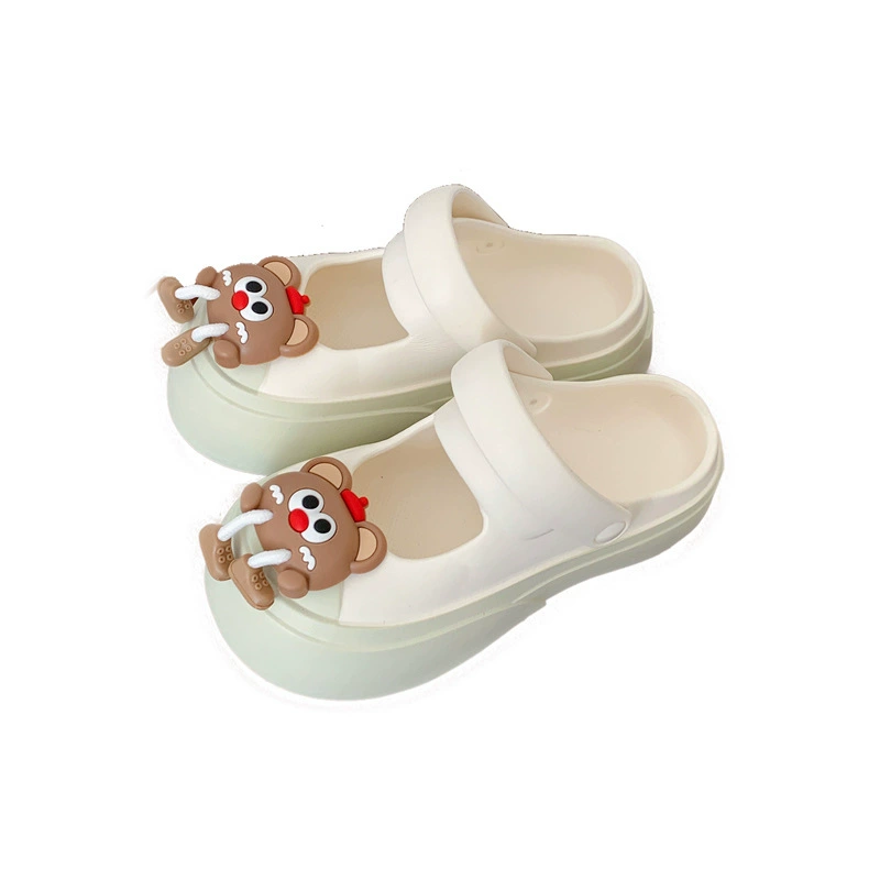 Летние cute высокие кроссовки на платформе, слайд, тапочки, с маленькими медвежатами