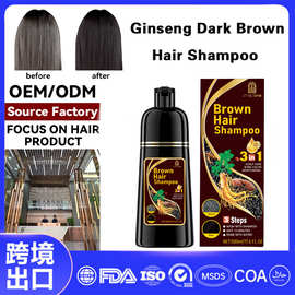 外贸全英文一支黑染发膏Hair Dye何首乌三合一染发膏植物染发膏