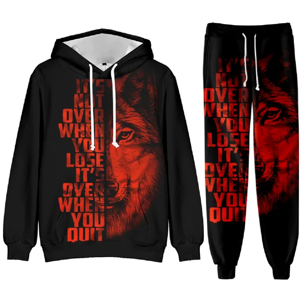 2024 New Product Directly Supplied for Cross-Border Sales: Wolf 3D Color Print Fashionable Casual Long-Sleeve Hooded Sweatshirt for Men and Women, Autumn and Winter